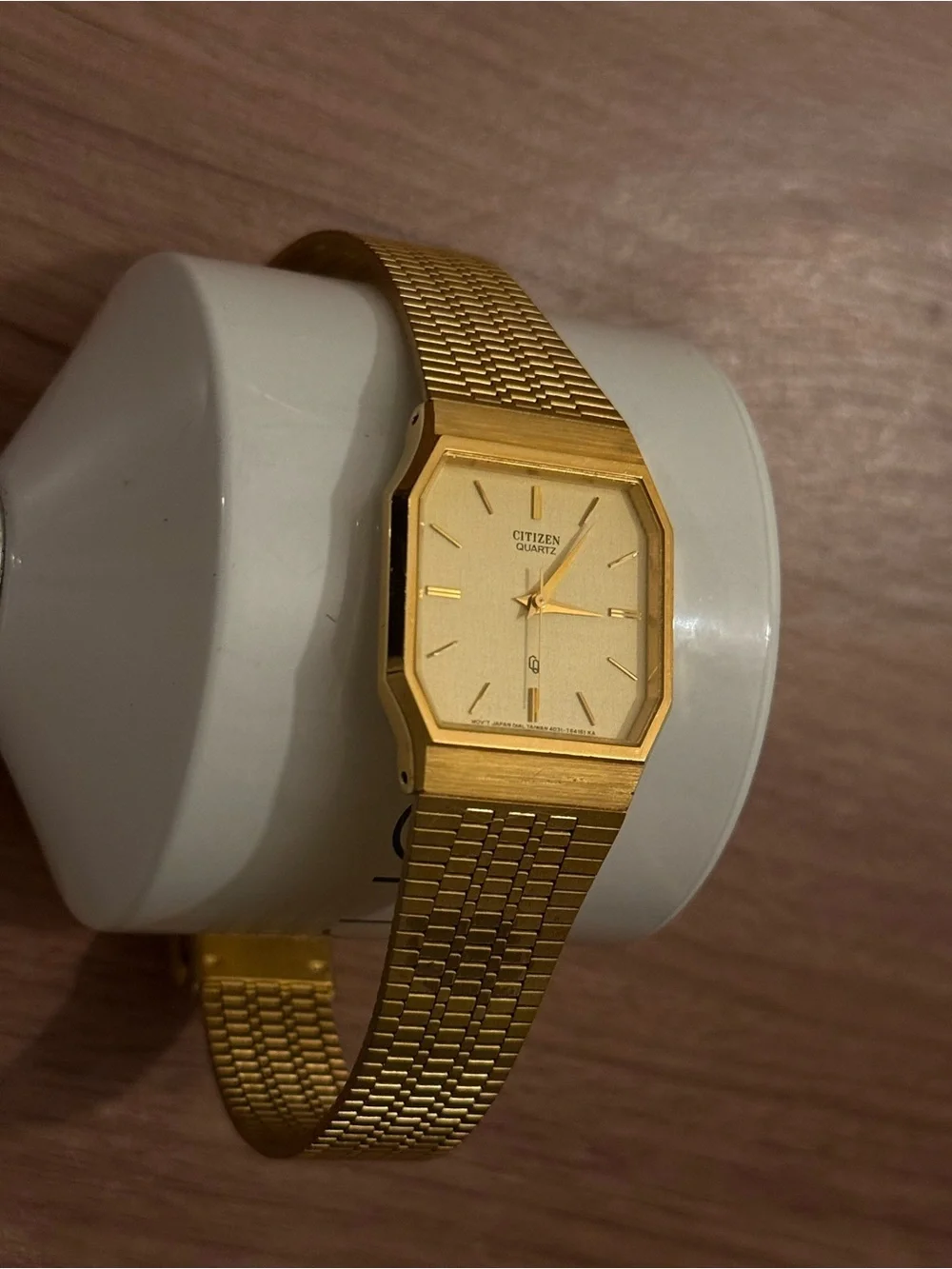 Citizen Quartz Gold Tone Square Analog Watch 4031-T64161 KA Vintage (Untested)